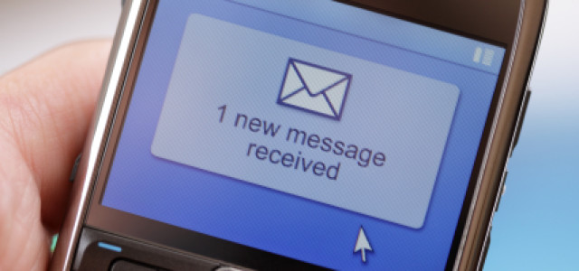 Mobile phone text message or e-mail